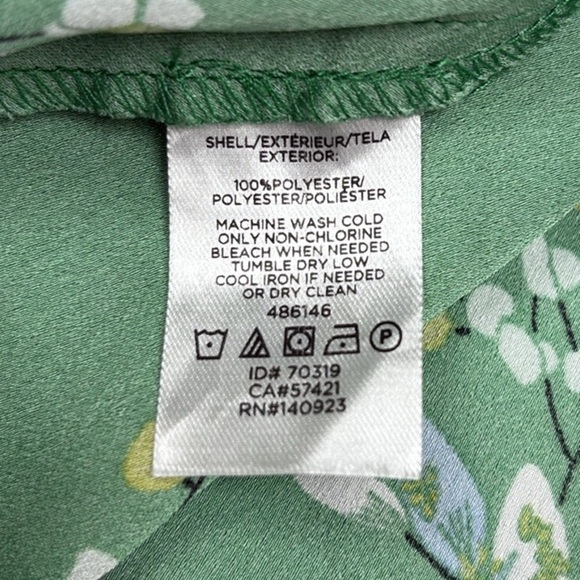 Ann Taylor LOFT Floral Long Sleeve A-Line Mini Dress Boho Green 6 - Picture 10 of 12